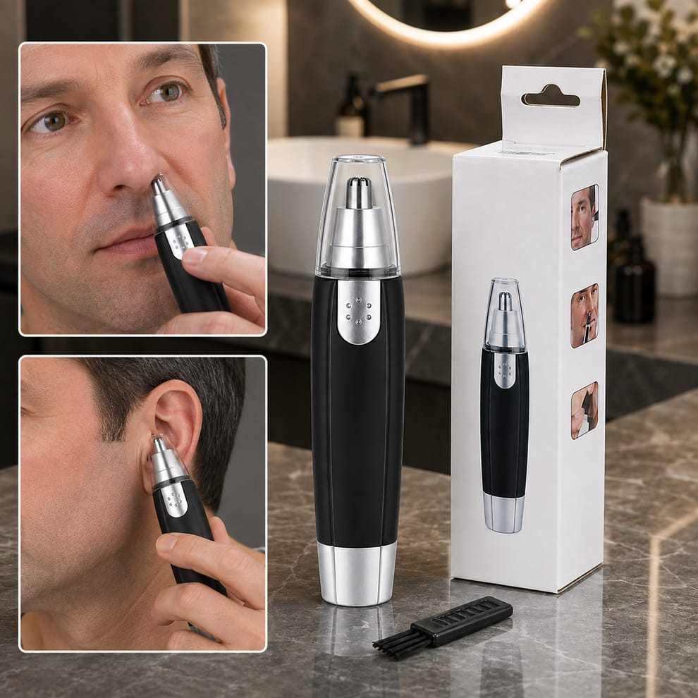 Ear & Nose Hair Trimmer – Painless, Battery-Operated | Calm & Curl