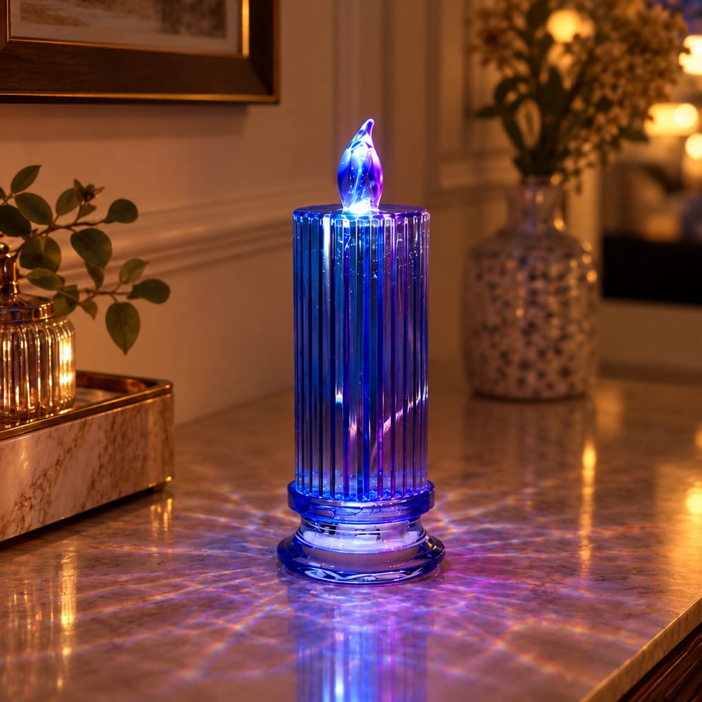 LED Crystal Candle – Glitter Swirling Multicolor Decor | Styleva