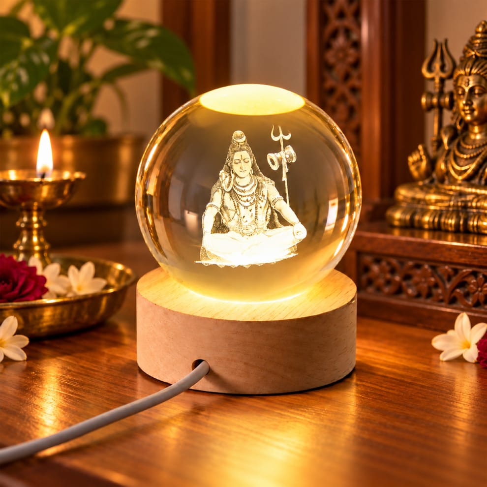 3D Crystal Ball Lamp – Unique Home Decor Night Light | Deodap